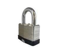 Smith & Locke Laminated Steel Black Open Shackle Padlock (W)50mm