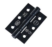 Smith & Locke Matt Black Grade 7 Medium Duty Ball Bearing Fire Door Hinge, Pair Of 2