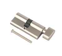 Smith & Locke Nickel Effect Brass Single Euro Thumbturn Cylinder Lock, (L)70mm (W)33mm