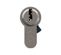 Smith & Locke Satin Nickel-Plated Nickel Effect Brass Not Fir Euro Cylinder Lock 30/30, (L)60mm (W)17mm