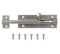 Smith & Locke Satin Nickel-Plated Silver Brass Barrel Door Bolt N231 (L)76mm (W)25mm