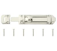 Smith & Locke Satin Nickel-Plated Silver Zamak Flat Straight Door Bolt N458 (L)152mm (W)30mm