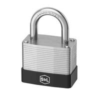 Smith & Locke Silver & Black Steel Resettable Combination Closed Shackle Padlock (H)64.5mm (W)40mm