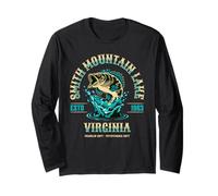 Smith Mountain Lake Virginia Established 1963 Fishing Design Long Sleeve T-Shirt