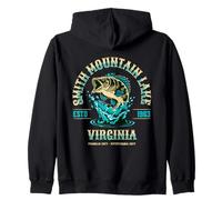 Smith Mountain Lake Virginia Established 1963 Fishing Design Zip Hoodie
