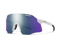 SMITH Optics Vert PivLock Sunglasses - Shield Lens Performance Sports Sunglasses for Running, Biking, MTB & More - For Men & Women - White + Violet Mirror ChromaPop Lens