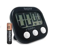 Smith’s® Digital Kitchen Timer - Black | Large Countdown Clock | Battery Included | Loud Alarm | Big Digits | Magnetic, Kickstand & Hanging Hole | Very Easy To Use | 1 Year Guarantee