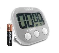 Smith’s® Digital Kitchen Timer - Grey | Large Countdown Clock | Battery Included | Loud Alarm | Big Digits | Magnetic, Kickstand & Hanging Hole | Very Easy To Use | 1 Year Guarantee