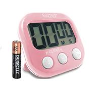 Smith’s® Digital Kitchen Timer - Pink | Large Countdown Clock | Battery Included | Loud Alarm | Big Digits | Magnetic, Kickstand & Hanging Hole | Very Easy To Use | 1 Year Guarantee