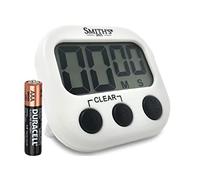 Smith’s® Digital Kitchen Timer - White | Large Countdown Clock | Battery Included | Loud Alarm | Big Digits | Magnetic, Kickstand & Hanging Hole | Very Easy To Use | 1 Year Guarantee