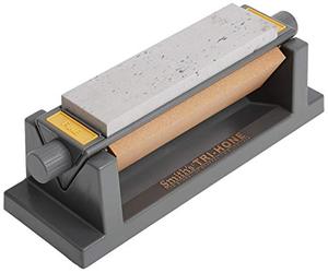 Smith’s TRI6 Arkansas Tri-Hone Stone Sharpening System Grey 6” Fine, Medium, & Coarse Stones 3-Way Honing Nonslip Rubber Feet Restore Tools, Hunting, Kitchen, Fishing & Pocket Knives