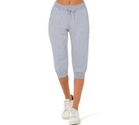 Smith & Solo Women's Jogging Bottoms - Sports Trousers Women Cotton Sweatpants Slim Fit Casual Trousers Long Training Trousers Fitness High Waist - Jogger Running Trousers Modern, Grey 3/4, S