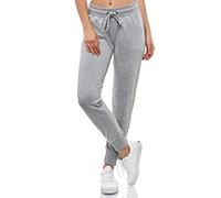 Smith & Solo women's jogging trousers, sports trousers, cotton sweat trousers, slim fit casual trousers, long training trousers, high waist fitness trousers, modern running trousers, gray, L