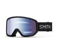 SMITH Transfer Snow Goggles - Performance Ski & Snowboard Goggles with Cylindrical Lens - For Men & Women - Black + Blue Sensor Mirror Lens