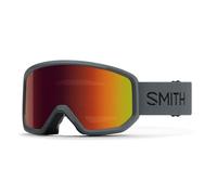 SMITH Transfer Snow Goggles - Performance Ski & Snowboard Goggles with Cylindrical Lens - For Men & Women - Slate + Red Sol-X Mirror Lens