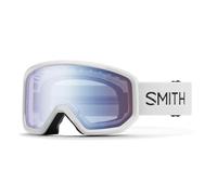 SMITH Transfer Snow Goggles - Performance Ski & Snowboard Goggles with Cylindrical Lens - For Men & Women - White + Blue Sensor Mirror Lens