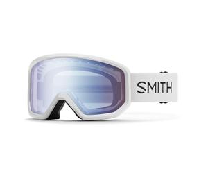 SMITH Transfer Snow Goggles - Performance Ski & Snowboard Goggles with Cylindrical Lens - For Men & Women - White + Blue Sensor Mirror Lens
