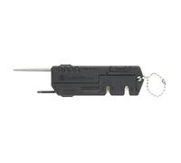 Smith & Wesson Knife Sharpener with Fine, Coarse Sides, Screwdriver, Heavy Duty Construction and Keychain for Survival, Hunting, Outdoor and EDC, Black