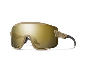 Smith Wildcat Semi-Rimless Sunglasses Safari Khaki Tan Brown/CP Black Gold&Clear