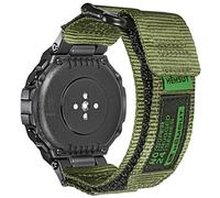 SMITHA Watch Bands Compatible with Huami Amazfit T-Rex/T-Rex 2/T-Rex Pro, Rugged Nylon Sports Strap With Velcro Woven Loop Design Green HS121-T/Rex