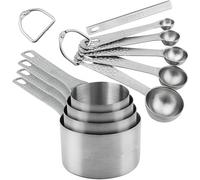 Smithcraft Measuring Cups and Spoons Set, 10 Piece Measuring Cup Set, 18/8 Stainless Steel Measuring Cups Spoons & Leveler, Baking Measure Cups, Kitchen Measurement Cups, Kitchen Gadgets for Cooking