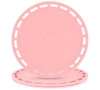 Smithcraft Silicone Trivet Mat - Big Round Silicon Coaster for Hot Dishes and Pots, Countertops, Tables, Pot Holders, Spoon Rest Place Mats - Set of 3 - Pink
