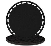 Smithcraft Silicone Trivet Mat Big Round Silicone Pot Holder Hot Pads and Trivets for Hot Dishes and Hot Pots, Hot Mats for Countertops, Tables, Spoon Rest Small Place Mats Set of 3 Color Black