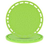Smithcraft Silicone Trivet Mat Big Round Silicone PotHolder Hot Pads and Trivets for Hot Dishes and Hot Pots Holder, Hot Mats for Countertops, Tables, Spoon Rest Small Place Mats Set of 3 Color Green