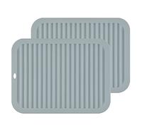 Smithcraft Silicone Trivets for Hot Dishes, Pots and Pans, Hot Pads for Kitchen Counter, Silicone Pot Holders Mats, Heat Resistant Mat for Quartz Countertops, Multi Use Table Trivet Mat Set 2 Grey