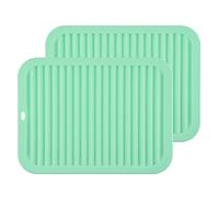 Smithcraft Silicone Trivets for Hot Dishes, Pots and Pans, Hot Pads for Kitchen Counter, Silicone Pot Holders Mats, Heat Resistant Mat for Quartz Countertops Table Trivet Mat Set 2 Mint Green