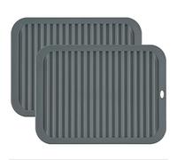 Smithcraft Silicone Trivets for Hot Dishes, Pots and Pans, Hot Pads for Kitchen, Heat Resistant Mat Quartz Countertops, Silicone Mats for Kitchen Counter, Table Pot Holders Trivet mat Set 2 Dark Grey