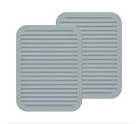 Smithcraft Silicone Trivets for Hot Dishes, Pots and Pans, Hot Pads for Kitchen, Silicone Pot Holders Mats for Kitchen Counter, Non Slip Heat Resistant Mat, Flexible Table Trivet Mat Set 2 Light Grey