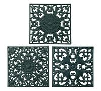 Smithcraft Silicone Trivets for Hot Dishes, Square Trivet Mat for Hot Pots and Pans, Hot Pads for Kitchen, Heat Resistant Mats for Counter & Table, Multi Function Silicone Pot Holders Set of 3 Green