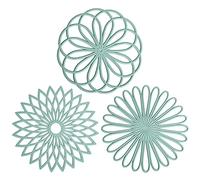 Smithcraft Silicone Trivets for Hot Dishes, Trivet Mat Hot Pads for Kitchen, Round Trivet for Pots and Pans, Heat Resistant Mats for Countertop, Trivets Table & Quartz Countertops Green Set 3