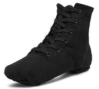 Smithmelody Canvas Jazz Dance Boots Ballet Dancing Sneakers for Adult Men Women Kid Black Size: 6 UK