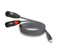 Smithok USB C to 2 XLR Male Stereo Power Amplifier Cable,USB Type C to Dual XLR Male Audio Cable,Mobile Phone USB C Connection Active Speaker, Power Amplifier Audio Cable-6.6Ft