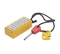 Smith's 50562 Pack Pal Tinder Maker with Fire Starter - Stainless Steel Grater -Striker - Natural Tinder - Outdoor Survival Tool - Lightweight - Portable, Yellow