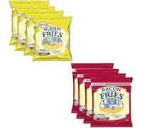 Smith's Scampi and Bacon Fries, 4x Bacon Fries 24g and 4x Scampi Fries 27g Pub Card Bundle Snack With Lemon & Bacon Flavor