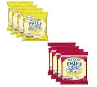 Smith's Scampi and Bacon Fries, Bacon Fries 24g and Scampi Fries 27g Pub Card Bundle Snack With Lemon & Bacon Flavored for Light Snack (4 Scampi x 4 Bacon)