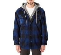 Smith's Workwear Big Men's Sherpa-Lined Microfleece Shirt Jacket, Blue/Black-503, 4X
