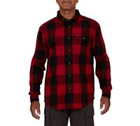 Smith's Workwear Men's Buffalo Pocket Flannel Button-up Shirt, Red/Black-503, Large