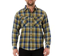 Smith's Workwear Men's Buffalo Two Pocket Flannel Shirt Button, Heather Ivy/Blue-352, XXL