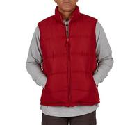 Smith's Workwear Men's Double Insulated Puffer Vest Work Utility Outerwear, Dark Red, XXL