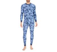 Smith's Workwear Men's Thermal Camo Underwear Set Base Layer, Denim Camo-199g, Medium