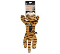 Smithsonian Longamals Tiger Plush Dog Toy - 20" Crinkle & Squeaky, Stuffing-Free Interactive Tug Toy for Medium & Large Dogs