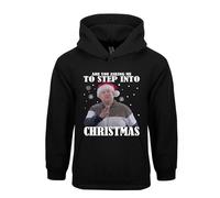 Smithy Christmas Hoodie Step Into Christmas Pullover Gavin and Stacey Inspired Santa Secret ugly Hoodie Unisex kids Adults Hood(4XL, Black)