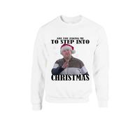 Smithy Christmas Jumper Step Into Christmas Sweater Gavin and Stacey Inspired Santa Secret ugly Jumper Unisex kids Adults Sweatshirt(XL, White)