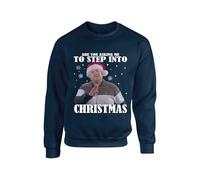 Smithy Christmas Jumper Step Into Christmas Sweater Gavin and Stacey Inspired Santa Secret ugly Jumper Unisex kids Adults Sweatshirt(3XL, Navy)