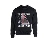 Smithy Christmas Jumper Step Into Christmas Sweater Gavin and Stacey Inspired Santa Secret ugly Jumper Unisex kids Adults Sweatshirt(4XL, Black)