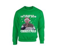 Smithy Christmas Jumper Step Into Christmas Sweater Gavin and Stacey Inspired Santa Secret ugly Jumper Unisex kids Adults Sweatshirt(L, Irish Green)